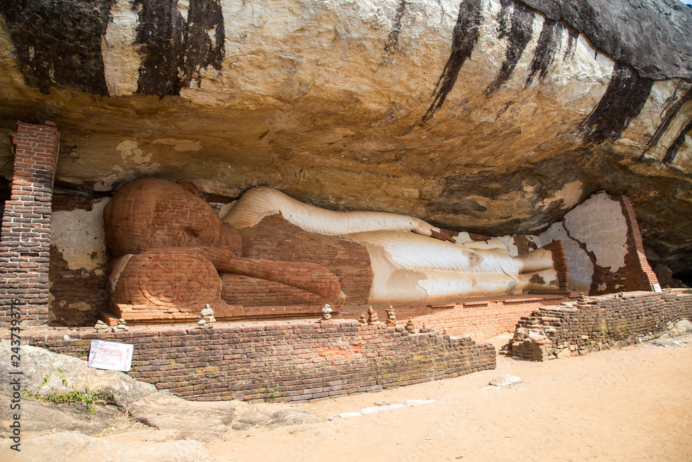 Reclining Buddha Statue at Piduranagala Rock Reclining Buddha Statue at Piduranagala Rock