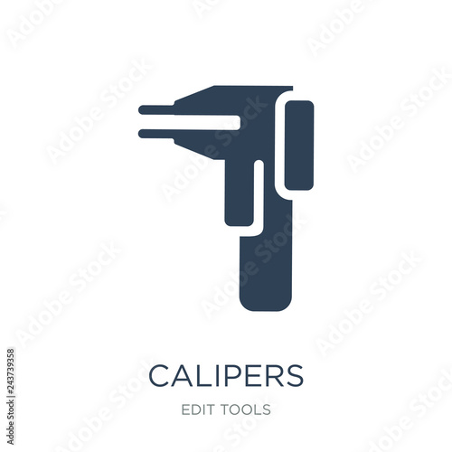 calipers icon vector on white background, calipers trendy filled