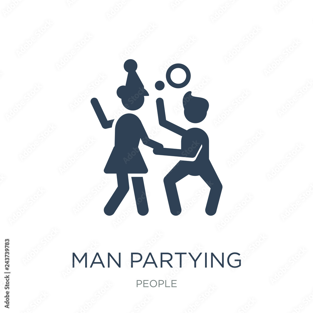 man partying icon vector on white background, man partying trend man partying icon vector on white background, man partying trend