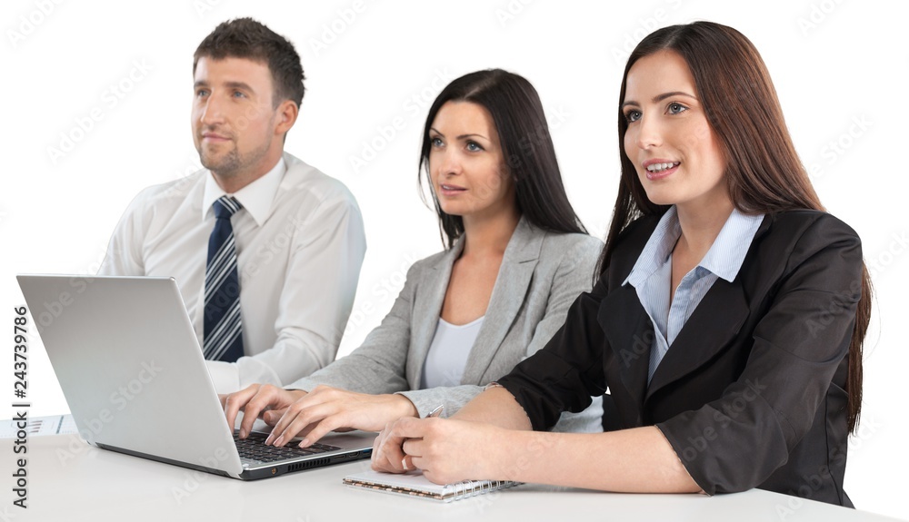 Portrait of Business People Working with Laptop Portrait of Business People Working with Laptop