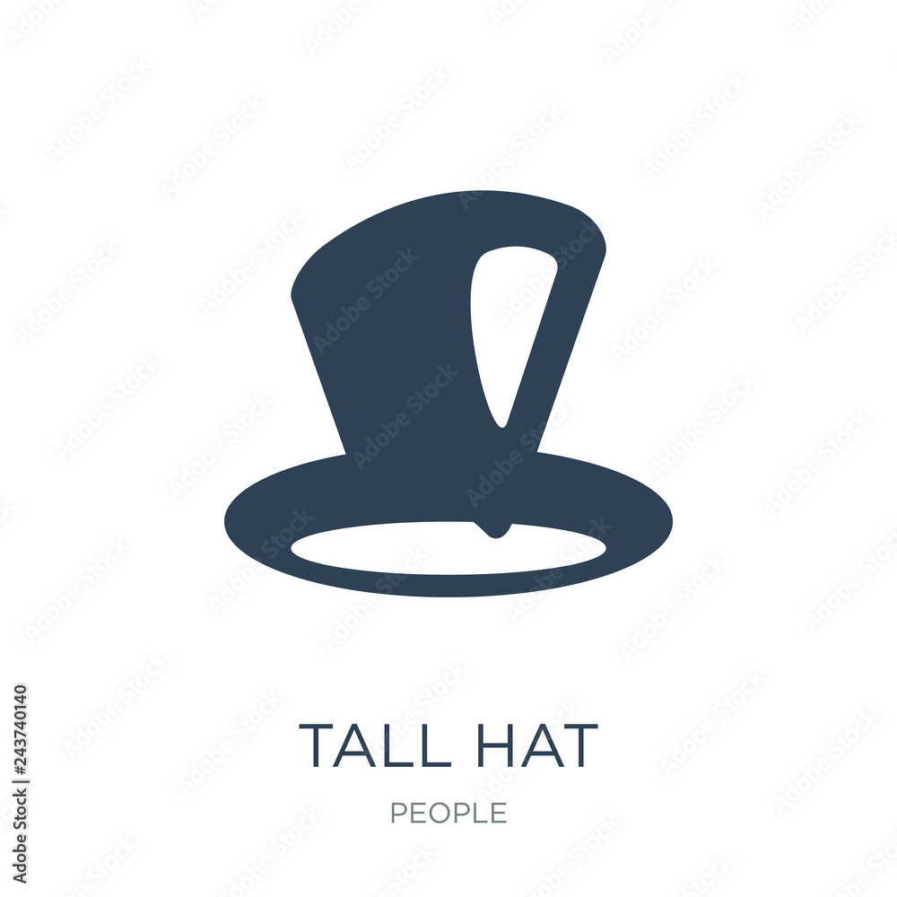 tall hat icon vector on white background, tall hat trendy filled