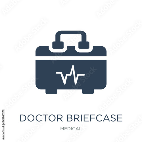 doctor briefcase icon vector on white background, doctor briefca