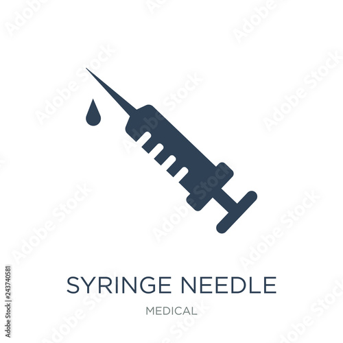 syringe needle icon vector on white background, syringe needle t