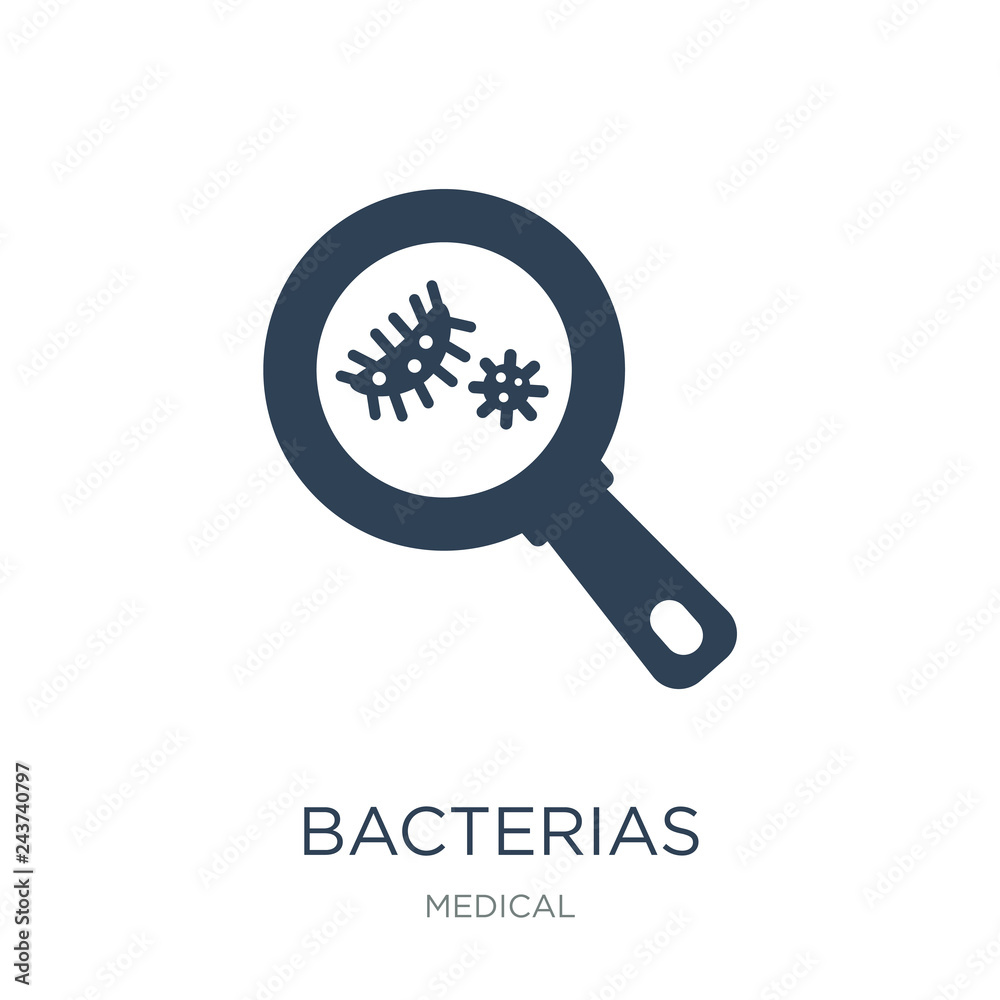 bacterias icon vector on white background, bacterias trendy fill