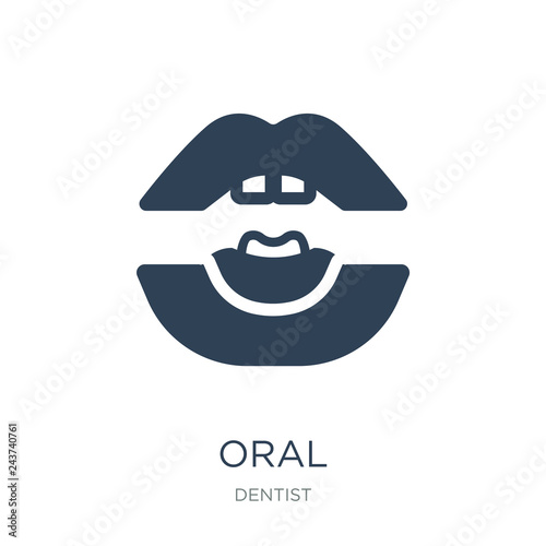 oral icon vector on white background, oral trendy filled icons f