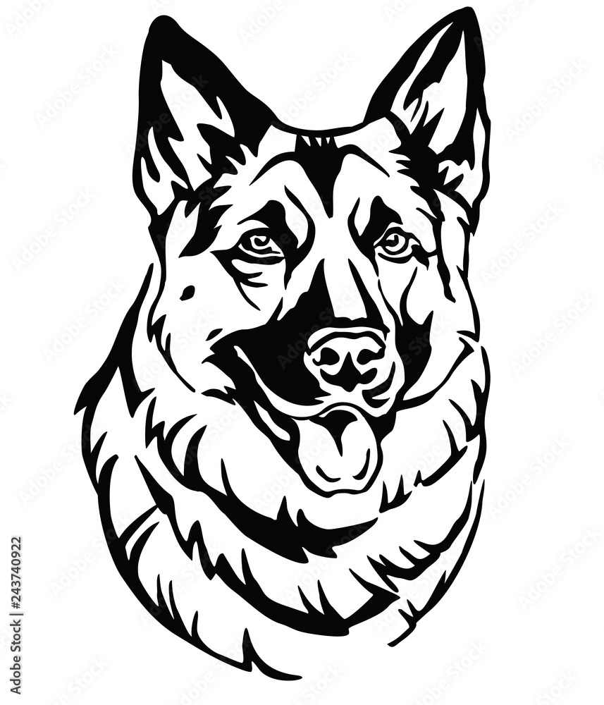 Decorative portrait of Dog Shepherd 2 vector illustration Decorative portrait of Dog Shepherd 2 vector illustration