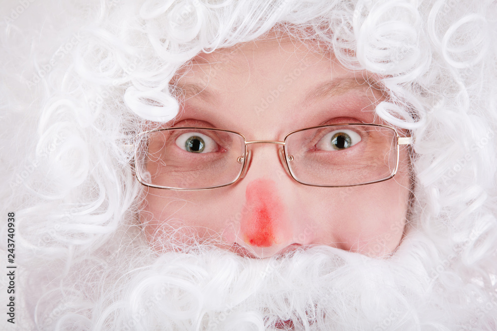 Close-up portrait of smiling Santa Claus
