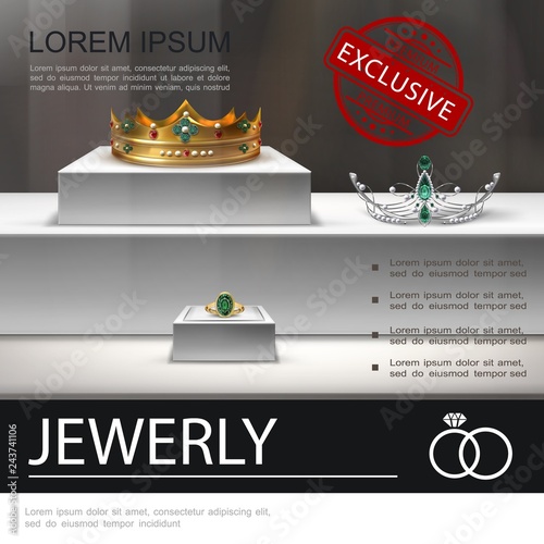 Realistic Jewelry Advertising Template