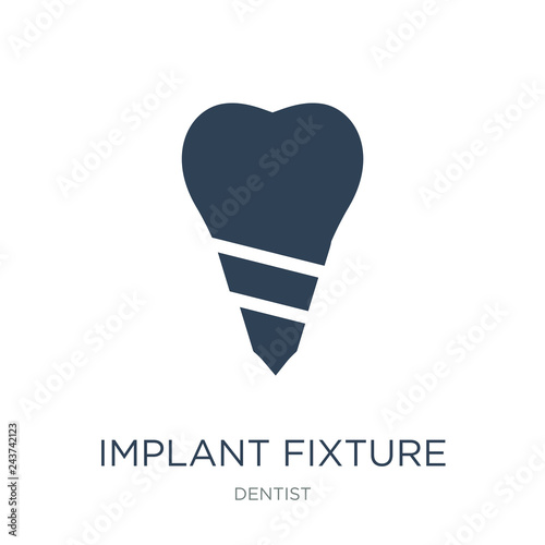 implant fixture icon vector on white background, implant fixture