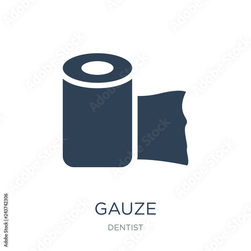 gauze icon vector on white background, gauze trendy filled icons