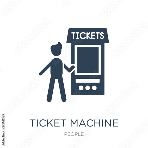 ticket machine icon vector on white background, ticket machine t