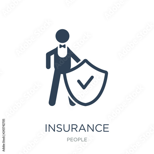 insurance protection icon vector on white background, insurance