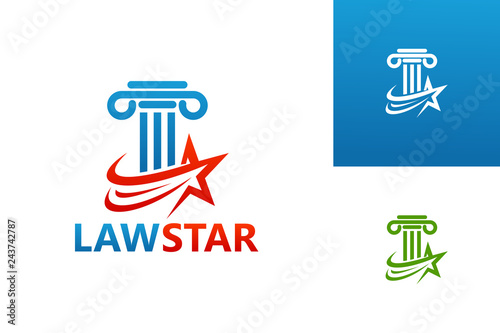 Law Star Logo Template Design Vector  Emblem  Design Concept  Creative Symbol  Icon