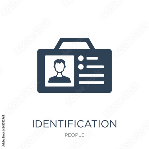 identification pass icon vector on white background, identificat