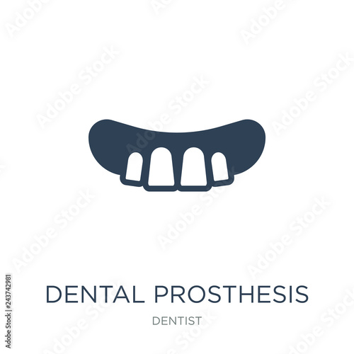 dental prosthesis icon vector on white background, dental prosth