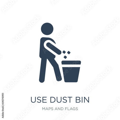 use dust bin icon vector on white background, use dust bin trend