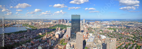 Boston John Hancock Tower and Back Bay Skyline panorama, from top of Prudential Center, Boston, Massachusetts, USA. photo