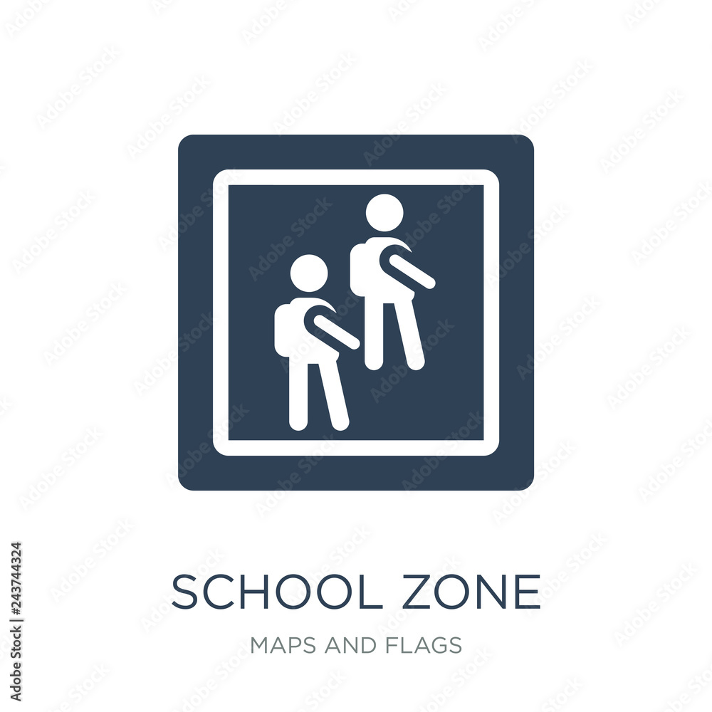 school zone icon vector on white background, school zone trendy school zone icon vector on white background, school zone trendy