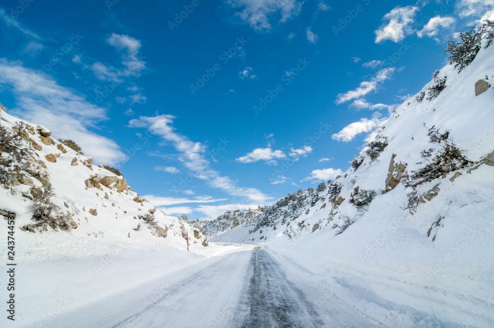 Frozen road in Inyo County, California