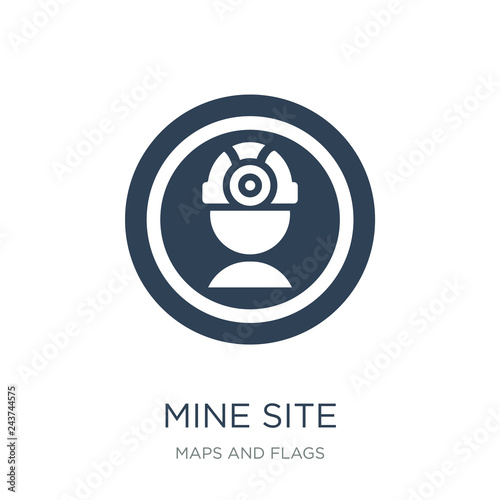 mine site icon vector on white background, mine site trendy fill