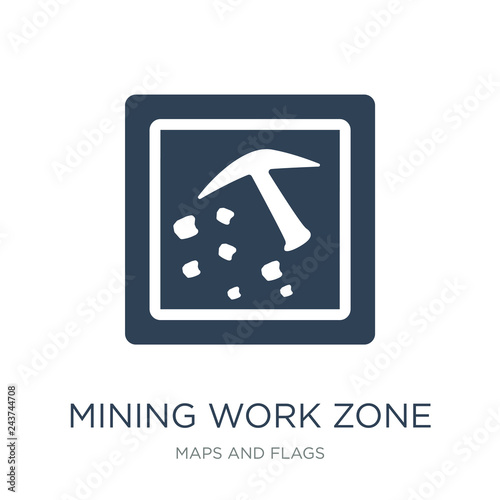 mining work zone icon vector on white background, mining work zo