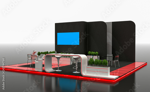 3D Illustration of Exhibition Stand