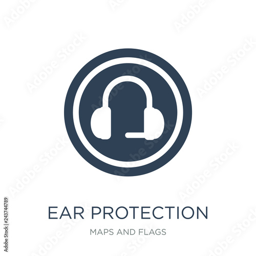 ear protection icon vector on white background, ear protection t