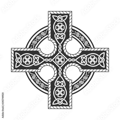 Celtic cross. Vector separate ornament.