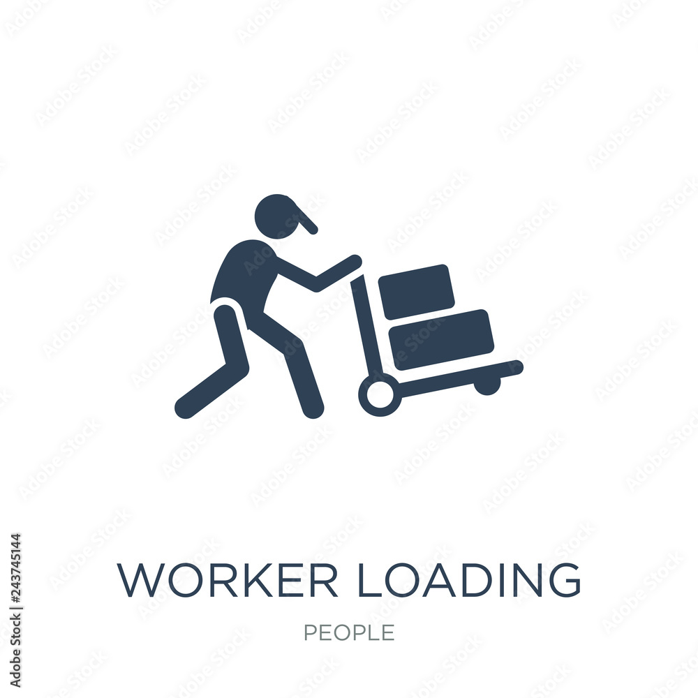 worker loading icon vector on white background, worker loading t