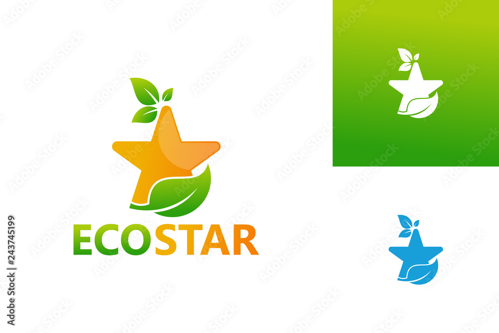 Eco Star Logo Template Design Vector, Emblem, Design Concept, Creative Symbol, Icon Eco Star Logo Template Design Vector, Emblem, Design Concept, Creative Symbol, Icon