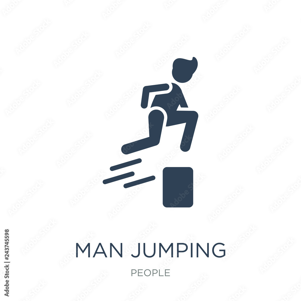 man jumping icon vector on white background, man jumping trendy