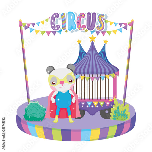 cute circus cat with layer and tent