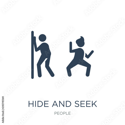hide and seek icon vector on white background, hide and seek tre