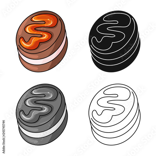 Vector illustration of confectionery and culinary icon. Collection of confectionery and product stock symbol for web.