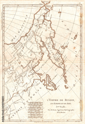 1780  Bellin Map of Eastern Russia  Tartary  and the Bering Strait