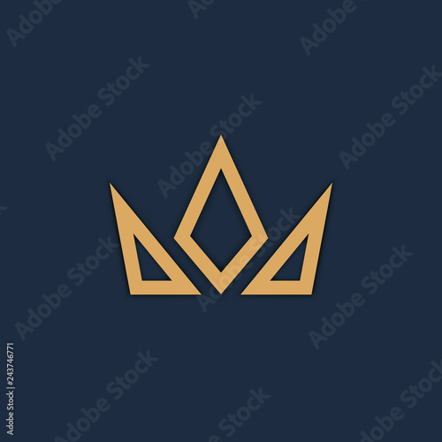Crown logo on dark background. Vector