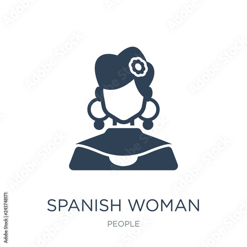 spanish woman icon vector on white background, spanish woman tre