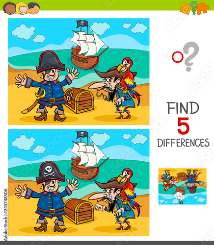 differences game with pirate characters