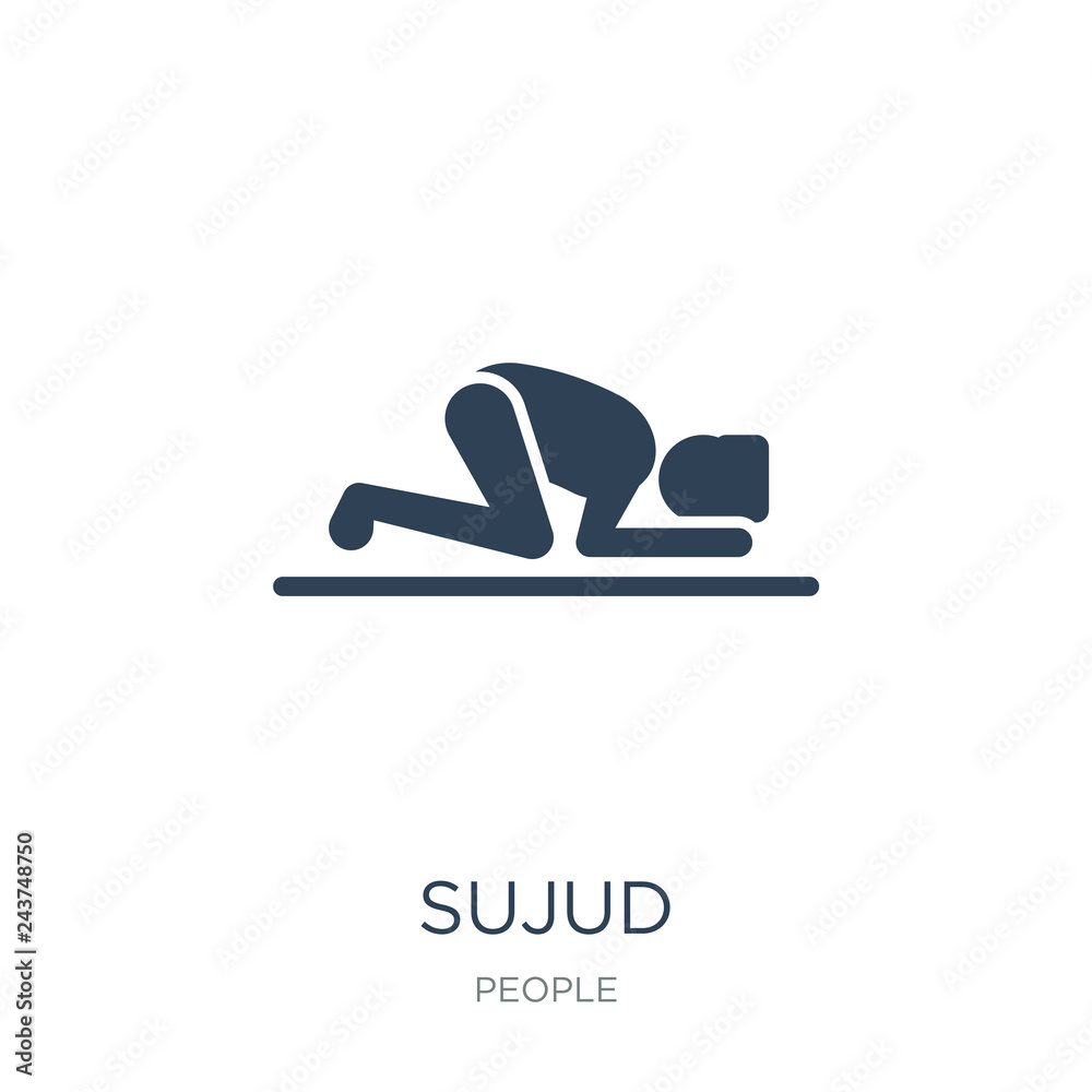 sujud icon vector on white background, sujud trendy filled icons