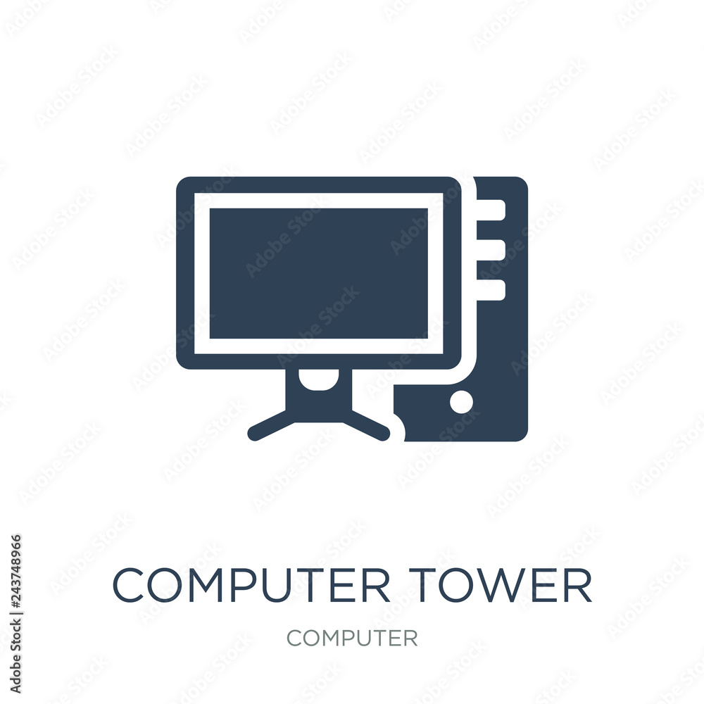 computer tower and the monitor icon vector on white background, computer tower and the monitor icon vector on white background,