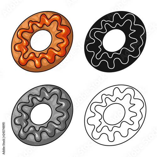 Vector design of confectionery and culinary sign. Set of confectionery and product stock symbol for web.