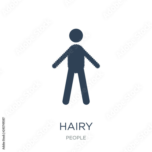 hairy icon vector on white background, hairy trendy filled icons