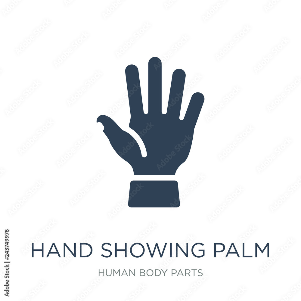Fototapeta premium hand showing palm icon vector on white background, hand showing