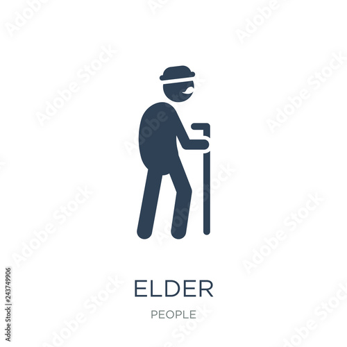 elder icon vector on white background, elder trendy filled icons