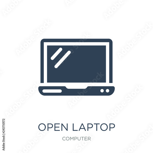 open laptop with shining screen icon vector on white background,