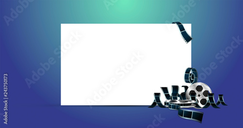 cinema, 3d, illustrazione, schermo, sfondo