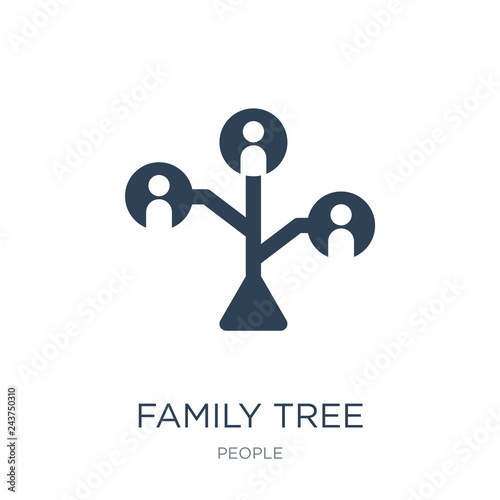 family tree icon vector on white background, family tree trendy
