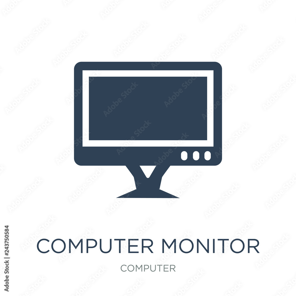 computer monitor icon vector on white background, computer monit computer monitor icon vector on white background, computer monit