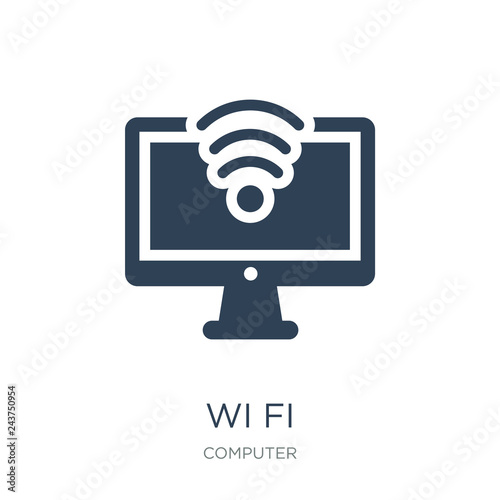 wi fi icon vector on white background, wi fi trendy filled icons