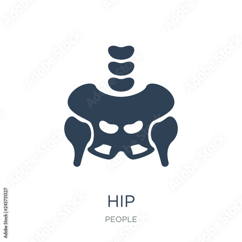 hip icon vector on white background, hip trendy filled icons fro